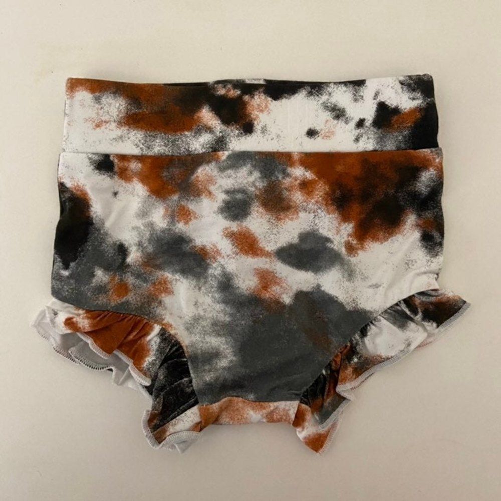 Angel Dear x Spearmint Love Crinkle Tie Dye Grey Ruffle Bloomers 3-6 Months NWT